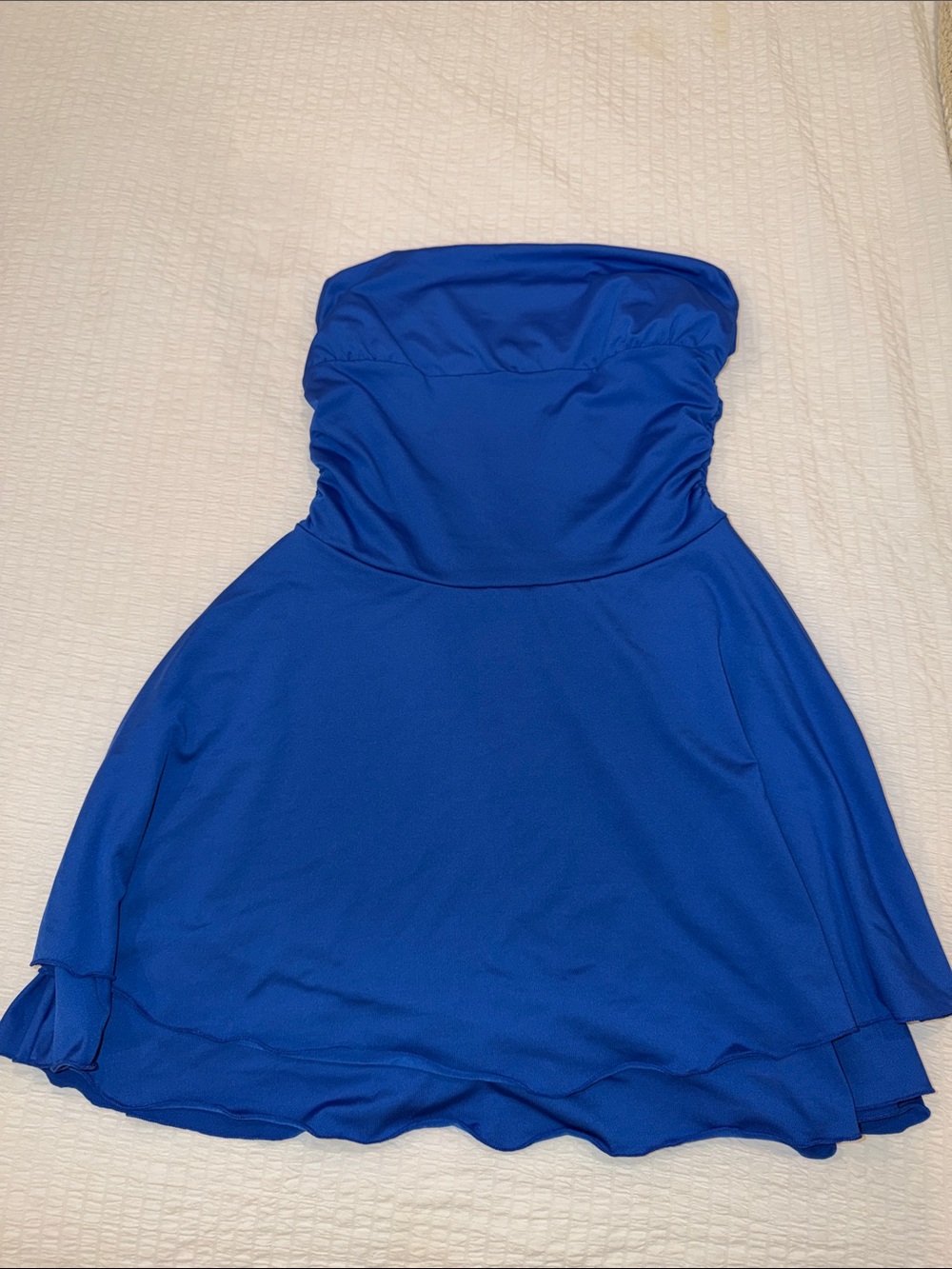 Strapless Royal Blue A-Line Dress